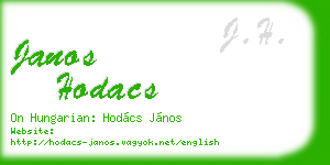 janos hodacs business card