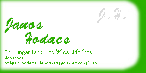 janos hodacs business card